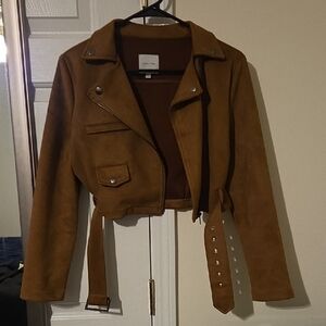 Love Tree Tan Leather Women's Jacket